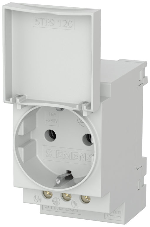 SCHUKO socket outlet 16 A with cover acc to DIN VDE 0620 for installation in