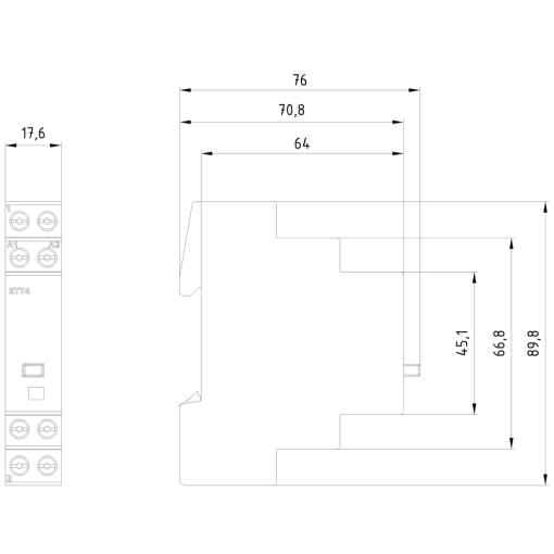 Remote switch with 2 NO contacts contact for 230V 400V AC 16A control 12