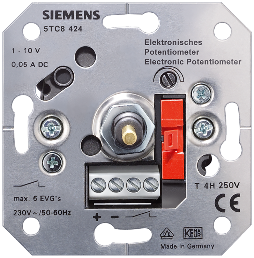 Electronic potentiometer with ONOFF pushbutton 6A flushm 110V control