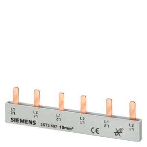 Pin busbar 10 mm² connection 2 x 2phase safe to touch