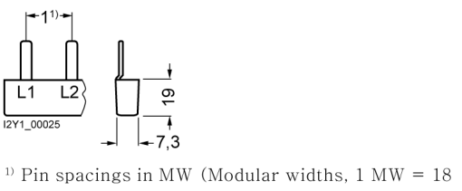 Pin busbar 16 mm² connection 6 x 2phase safe to touch