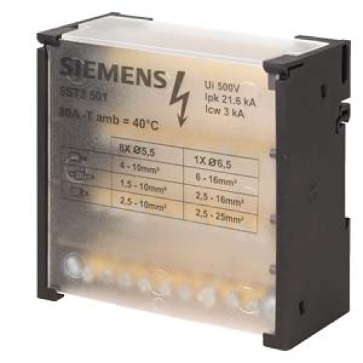 Distribution block 4pole 80 A 500V Input 1x 616 mm2 Output 8x 410 mm2 