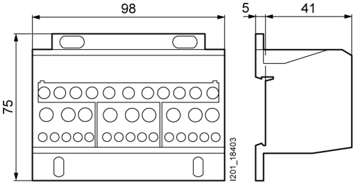 Distribution block 4pole 125 A 690V Input 1x 2535 mm2 Output 4x 167x 1