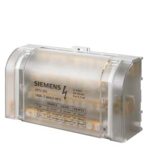 Distribution block 4pole 160 A 500V Input 1x 1035 mm2 Output 3x 6258x