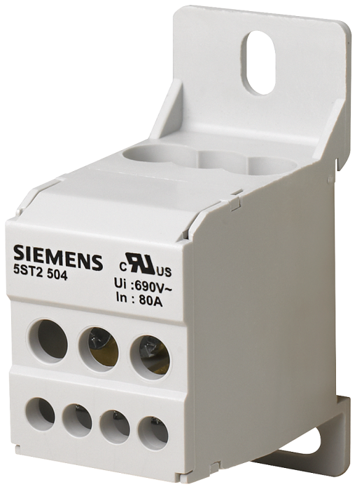 Distribution block 1pole 80 A 690V Input 1x 16 mm2 Output 8x 10 mm2 for 