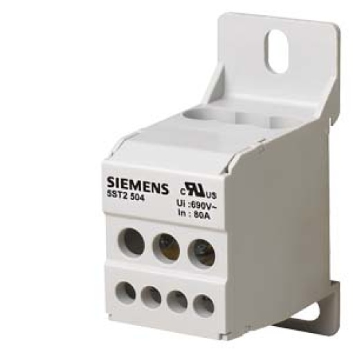 Distribution block 1pole 80 A 690V Input 1x 16 mm2 Output 8x 10 mm2 for 