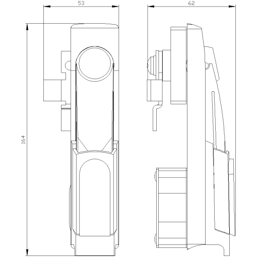 ALPHA rotary handle locking mechanism for wallmounted distribution board