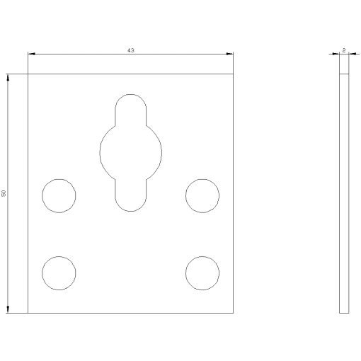 ALPHA DIN cabinet mounting lug straight IP43IP55 1 set  4 units