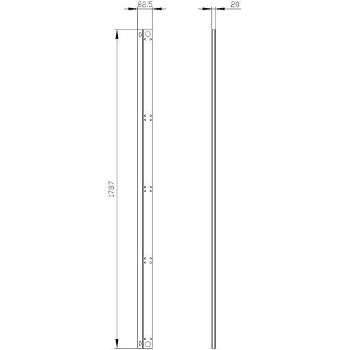 ALPHA 630 Universal Transport rail kit H1600 vertical