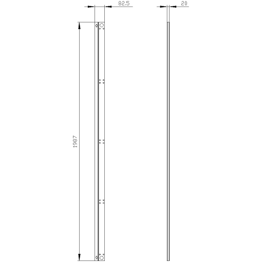 ALPHA 630 Universal Transport rail kit H1800 vertical