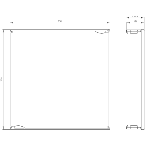 ALPHA 400630 DIN reserve section cover kit with support H750 W750