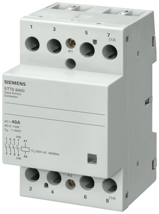 INSTA contactor with 4 NC contacts contact for 230V 400V AC 63A activati