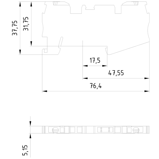 Isolating terminal with quickconnect technology crosssection 02515 mm2