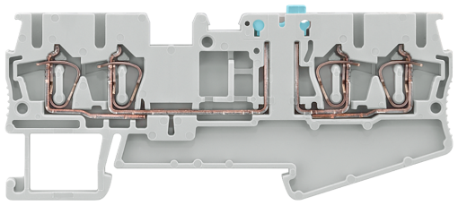 Isolating blade terminal with springloaded connection 4 terminals