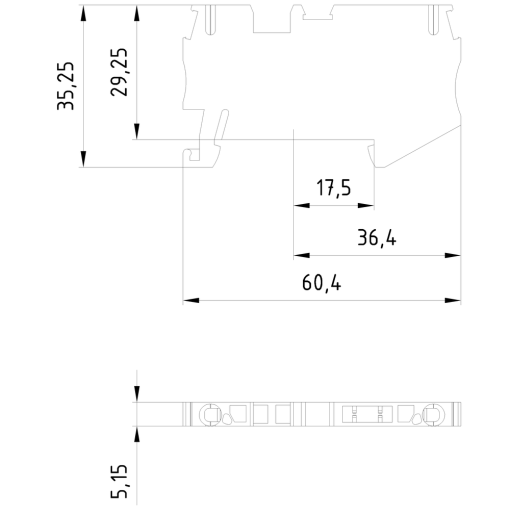 Isolating terminal for isolating plug with springloaded connection crossse