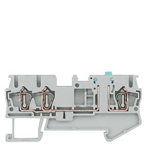 Isolating blade terminal with springloaded connection 3 terminals