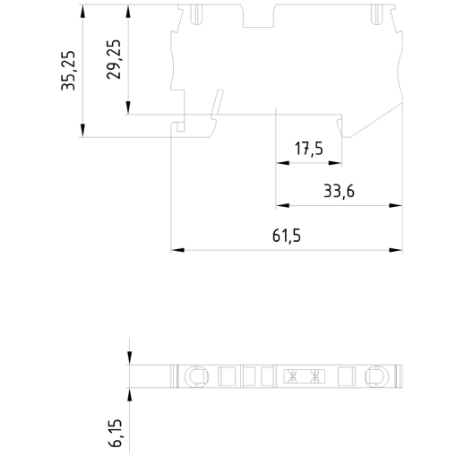 Isolating terminal with springloaded connection crosssection 054 mm2 w