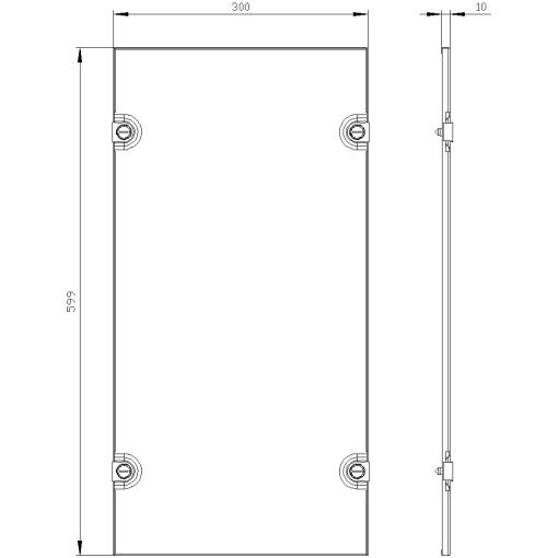 ALPHA 630 Universal Section cover without cutouts H600 mm W300 mm