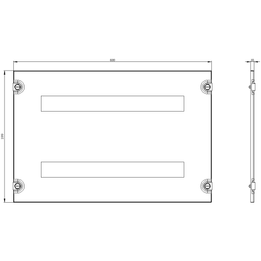 ALPHA 630 Universal Section cover with cutouts 2x24 MW Clearance between ro