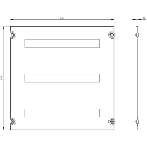 ALPHA 630 Universal Section cover with cutouts 3x 24 MW Clearance between r