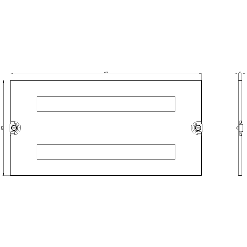 ALPHA 630 Universal Section cover with cutouts 2x24 MW Clearance between ro