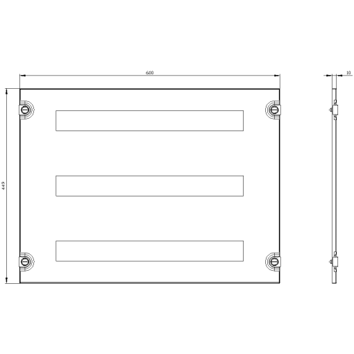 ALPHA 630 Universal Section cover with cutouts 3x 24 MW Clearance between r