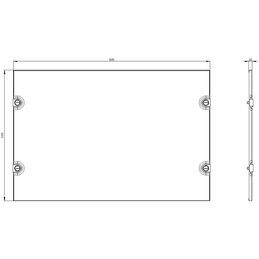 ALPHA 630 Universal Section cover without cutouts H400 mm W600 mm