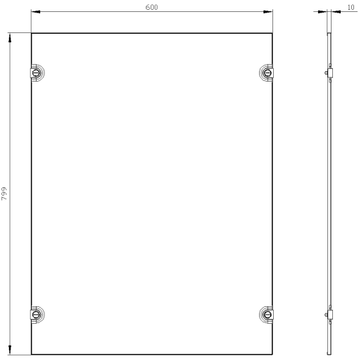 ALPHA 630 Universal Section cover without cutouts H800 mm W600 mm