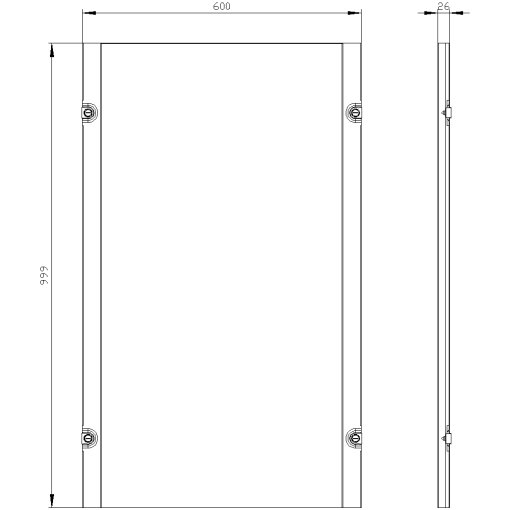 ALPHA 630 Universal Section cover recessed H1000 W600
