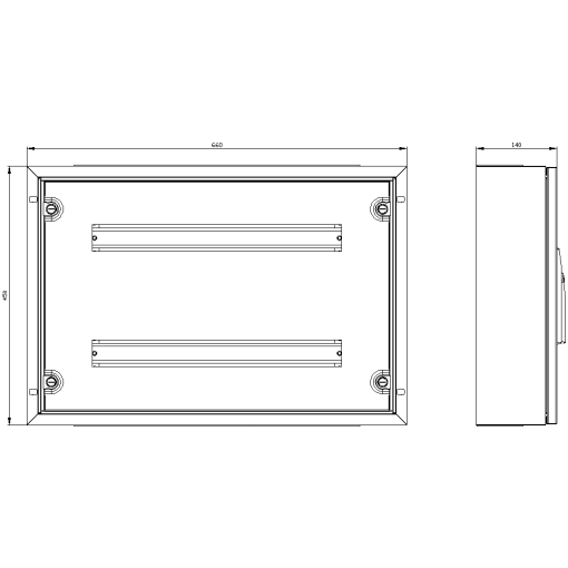 ALPHA 125 UNIVERSAL wallmounted cabinet Surface mounting with distributio