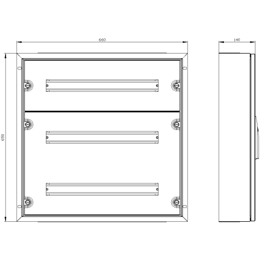 ALPHA 125 UNIVERSAL wallmounted cabinet Surface mounting with distributio