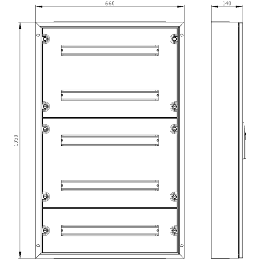 ALPHA 125 wallmounted cabinet with distribution board panel IP43 H 1000