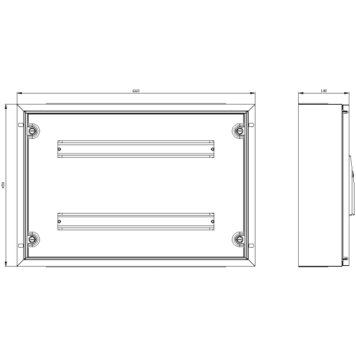 ALPHA 125 UNIVERSAL wallmounted cabinet Surface mounting with distributio