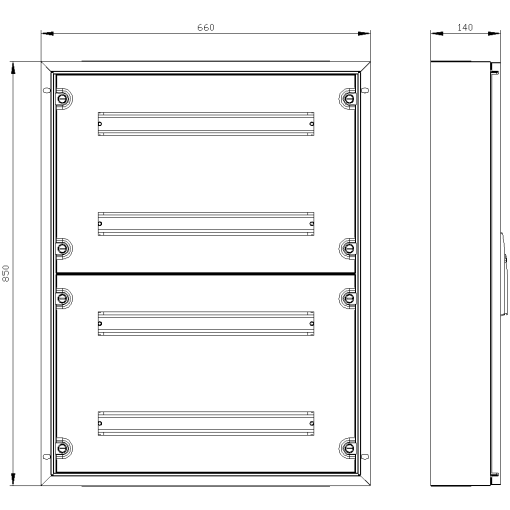ALPHA 125 UNIVERSAL wallmounted cabinet Surface mounting with distributio