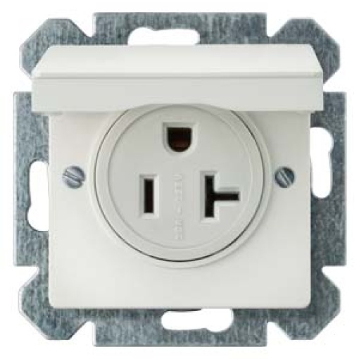 DELTA isystem NEMA socket outlet with hinged lid 2poleE titanium white