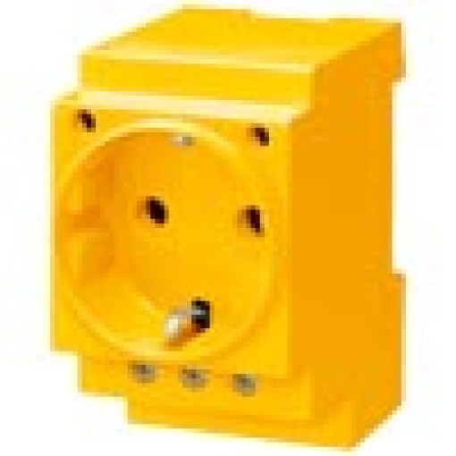 SCHUKO socket outlet 16 A yellow acc to DIN VDE 0620 for installation in dis