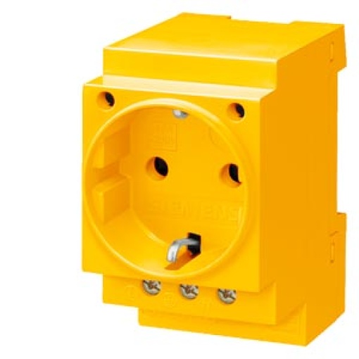 SCHUKO socket outlet 16 A yellow acc to DIN VDE 0620 for installation in dis