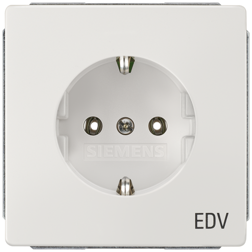 DELTA style socket outlet with EDV inscription titanium white