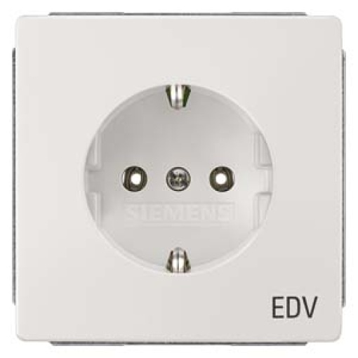 DELTA style socket outlet with EDV inscription titanium white