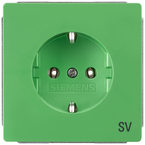 DELTA style socket outlet with SV inscription green