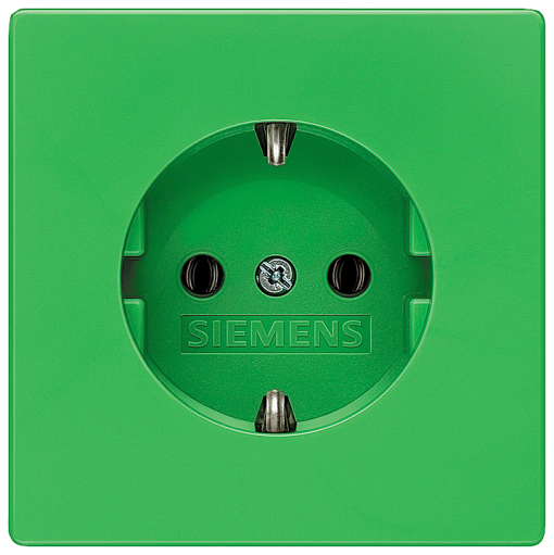 DELTA style SCHUKO socket outlets with increased touch protection green