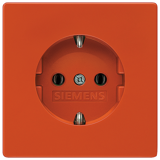 DELTA style SCHUKO socket outlets with increased touch protection orange