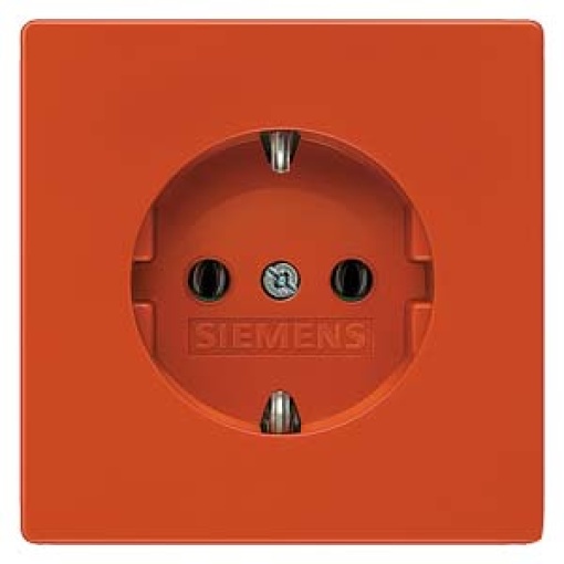 DELTA style SCHUKO socket outlets with increased touch protection orange
