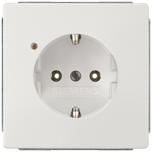 DELTA style SCHUKO socket outlet with status indicator titanium white