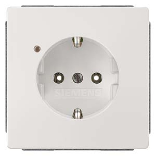 DELTA style SCHUKO socket outlet with status indicator green