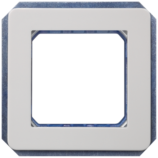 DELTA style module carrier double incl intermediate frame titanium white