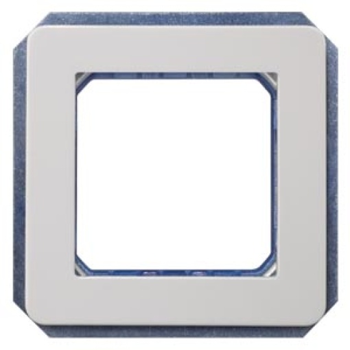 DELTA style module carrier double incl intermediate frame titanium white