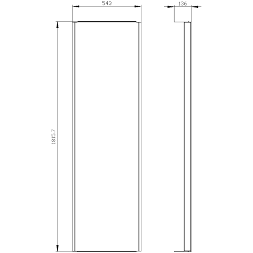 Cover frame for recessed stay installation H1800 W500 mm sheet steel