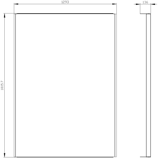 Cover frame for recessed stay installation H1800 W1250 mm sheet steel