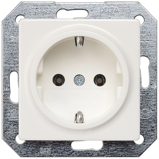 DELTA isystem SCHUKO socket outlet titanium white without claws